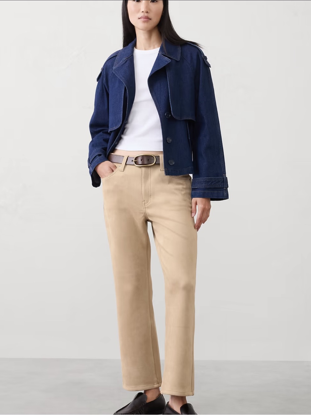NWT Banana Republic Kick Flare High-Rise Vegan Suede Cropped Pant